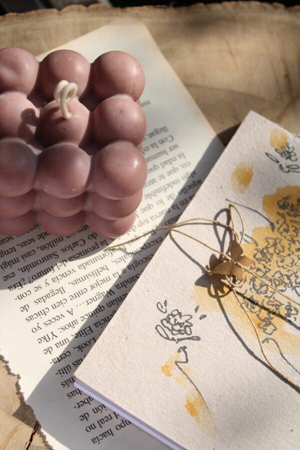Hand-painted journal + candle